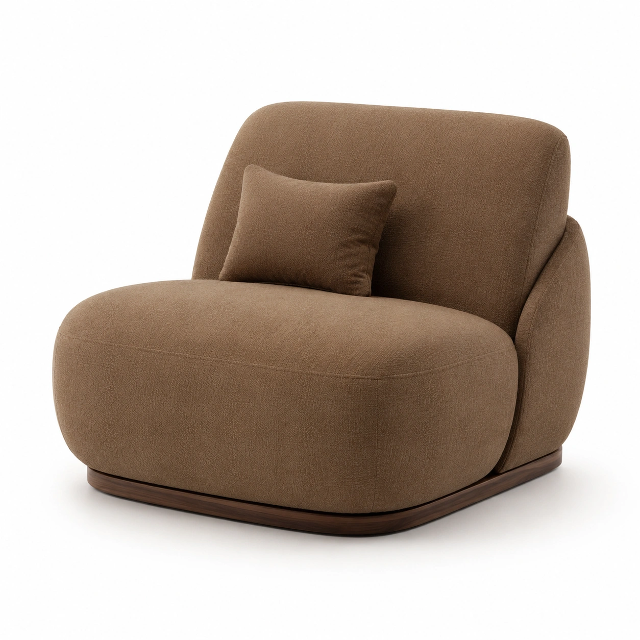 Fotel lounge brazowy z poduszka-CorvelleHome